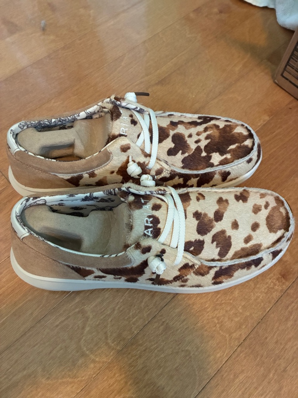 Ariat Brown and White Cowprint Sneakers